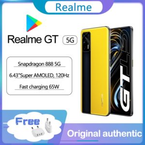 Realme – smartphone GT 5G, téléphone portable d'origine, écran Super AMOLED 120 pouces, processeur Snapdragon 6.43, corps en verre, batterie 888 mAh, Charge Super rapide 65W, 4500Hz 1