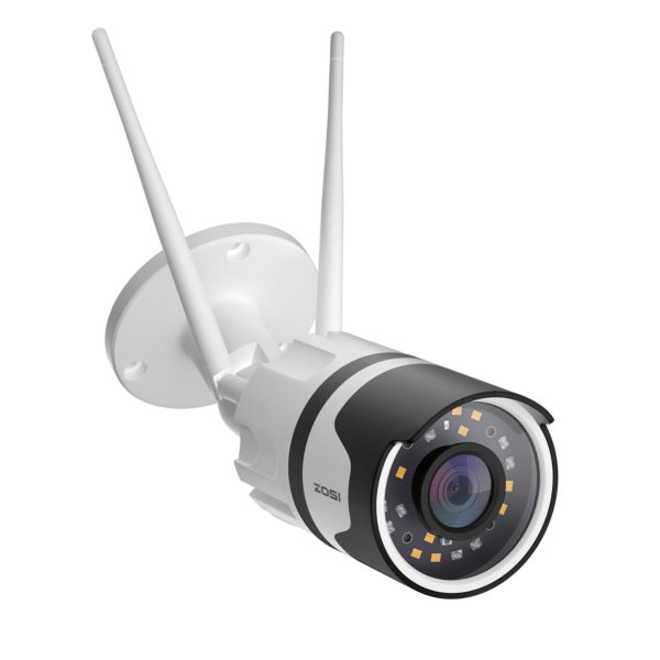 ZOSI – caméra de Surveillance extérieure IP Wifi hd 2MP/1080P, dispositif de sécurité sans fil, étanche, avec Vision nocturne à infrarouge et Audio, codec H.265 1