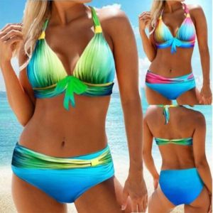 2021 nouveau Sexy Push Up Bikini Ensemble Maillots De Bain Femmes Gradient Maillots De Bain Maillot De Bain Licou Biquini Plage Maillot De Bain 1