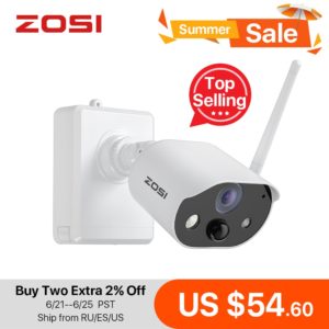 ZOSI – caméra de surveillance intérieure/extérieure IP WiFi HD 1080P, dispositif de sécurité sans fil, étanche, avec batterie Rechargeable 1