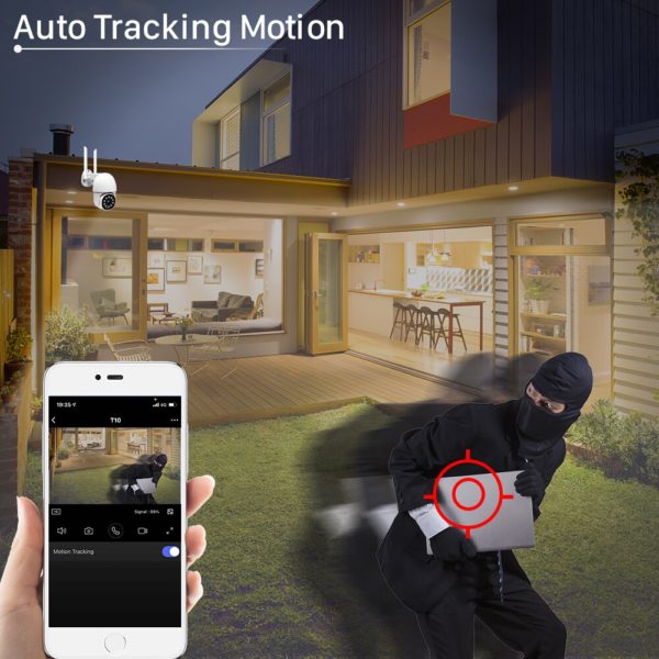 Caméra de Surveillance extérieure PTZ IP 5MP/3MP/TUYA, dispositif de sécurité sans fil, avec suivi automatique et détection humaine par ia 3