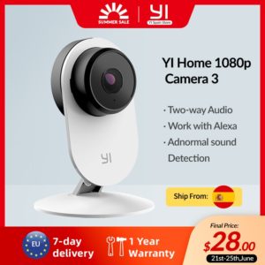 YI – caméra de Surveillance intelligente pour maison 3, 1080p, système de sécurité alimenté par ia, pour l'intérieur, avec détection humaine, moniteur Audio bidirectionnel 1