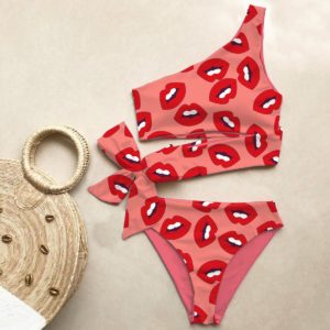 Maillot de bain asymétrique épaule dénudée, soutien-gorge Push Up, imprimé brésilien, Bikini, ensemble deux pièces, pour les femmes, vêtements de plage, tendance 2021 1