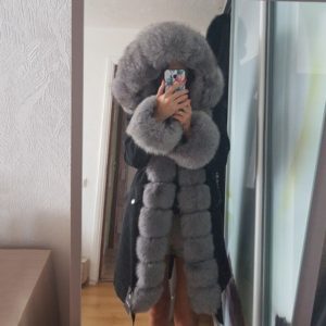 OFTBUY – Parka imperméable X-long avec capuche en vraie fourrure de renard, manteau de luxe en poils naturels détachables, doudoune chaude d'hiver, vêtement d'extérieur chic et tendance pour femme 1
