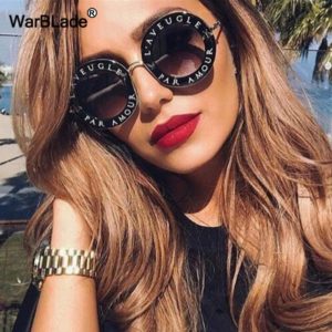 2018 nouvelle mode ronde lunettes de soleil femmes marque Designer Vintage dégradé nuances lunettes de soleil UV400 Oculos Feminino Lentes WarBLade 1