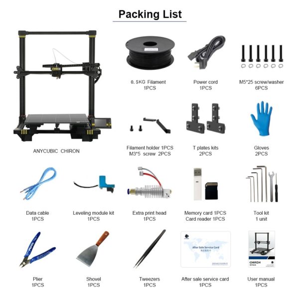 ANYCUBIC Chiron 3d imprimante grand Volume construit avec niveau automatique Ultrabase impressora 3d conception modulaire impressora 3d drucker 6