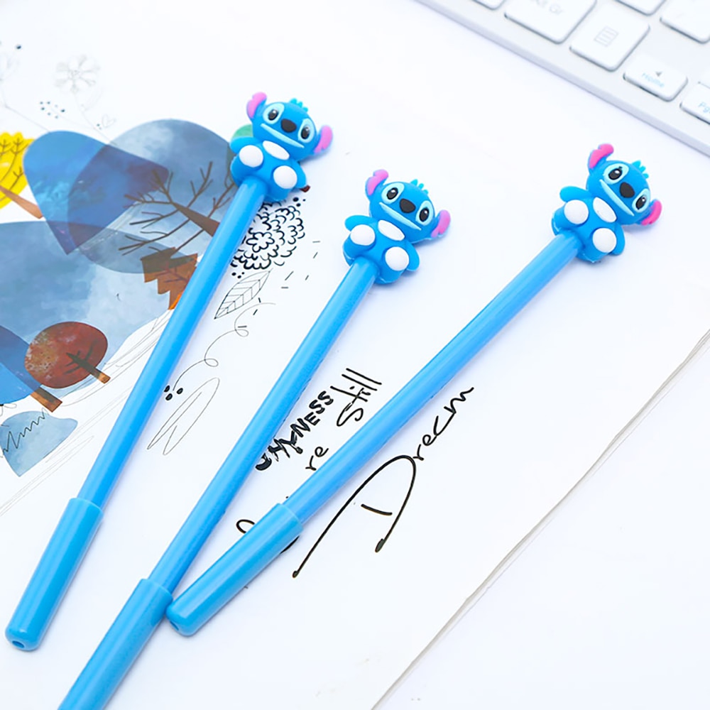 Stylo gel fantaisie de style Kawaii coréen animé bleu, mignon et