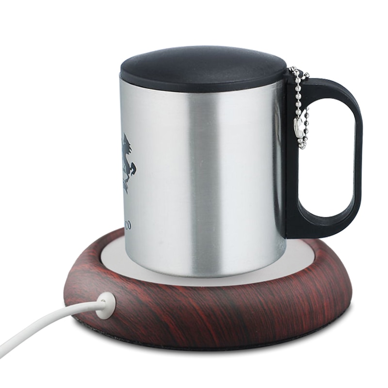 USB Chauffe Tasse à Café, Tasse de Grain de Bois Gadgets Chauffants Tasse à  Café/Thé Mug Tapis de Boisson pour Maison Bureau. (Chauffe)