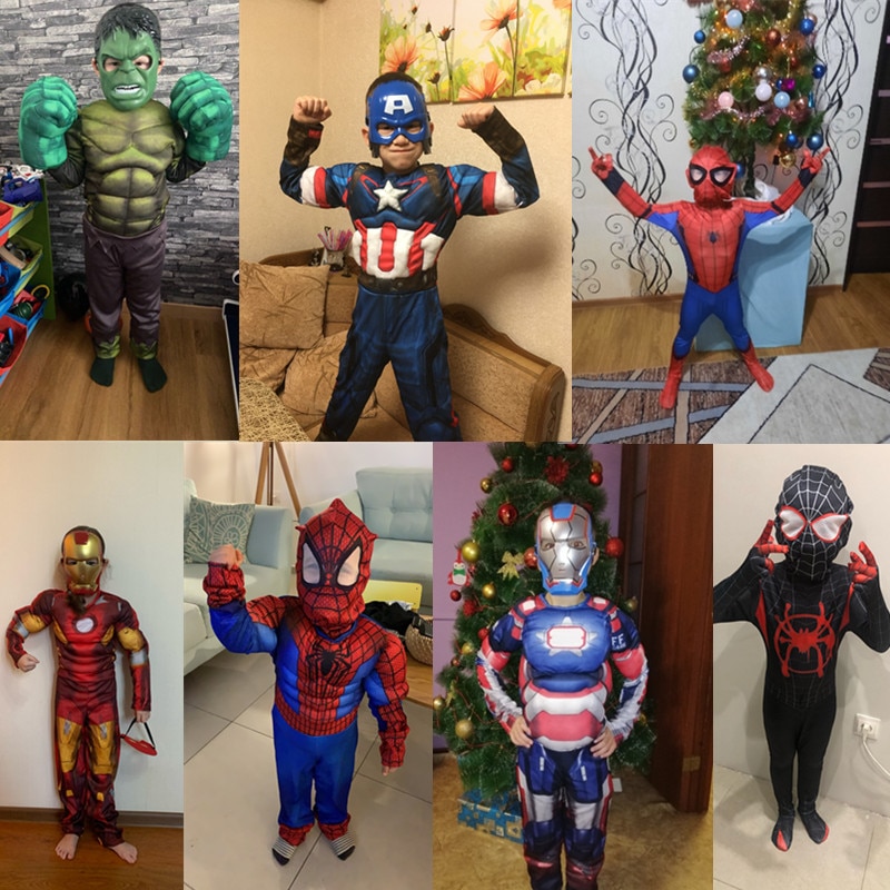 Costume Spiderman pour garçon et fille, costume de héros de
