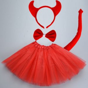 Bandeau Cosplay démon pour filles, jupe Tutu, ensemble d'accessoires de fête, cadeau d'anniversaire pour bébé, Costume d'halloween pour enfants 1