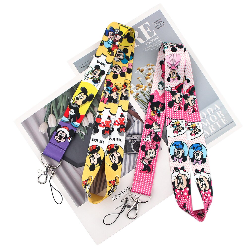 YQ181 – cordon de grossistes téléphone Disney Mickey Minnie Mouse, pour  porte-Badge d'identification de clé, sangle de cou, porte-clé, corde de  suspension, cadeau pour enfant – Destockage