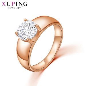 Xuping – bague en plaqué or Rose pour femme, magnifique bijou Unique à la mode, idéal comme cadeau de saint valentin, 12838 1