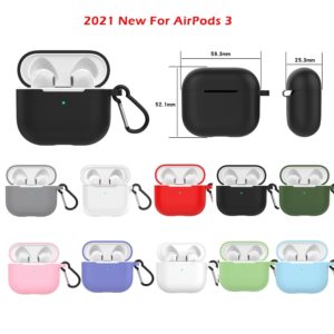 Étui AirPods 3 Apple Bluetooth, housse de protection avec crochet, coque en Silicone Anti-poussière, accessoires 1