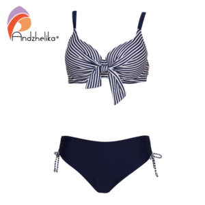 Andzhelika – maillot de bain deux pièces, Push Up, taille moyenne, Bikini, Sexy, à pois, grande taille, pour femmes, vêtements de plage, 2022 1