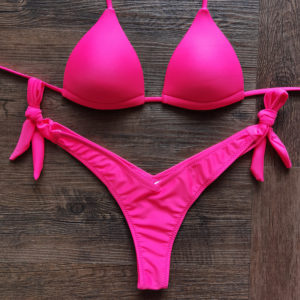 VIKINII – maillot de bain rouge Rose, Sexy, Push-Up, col licou, pour femmes, vêtements de plage, pour baigneurs, nouvelle collection, 2022 1