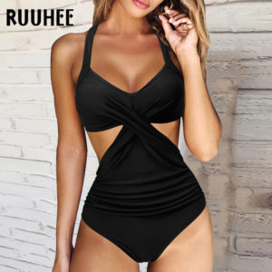 RUUHEE – maillot de bain une pièce, solide, contrôle du ventre, Monokini, léopard, pour femmes, vêtements de plage, d'été, tendance 2022 1