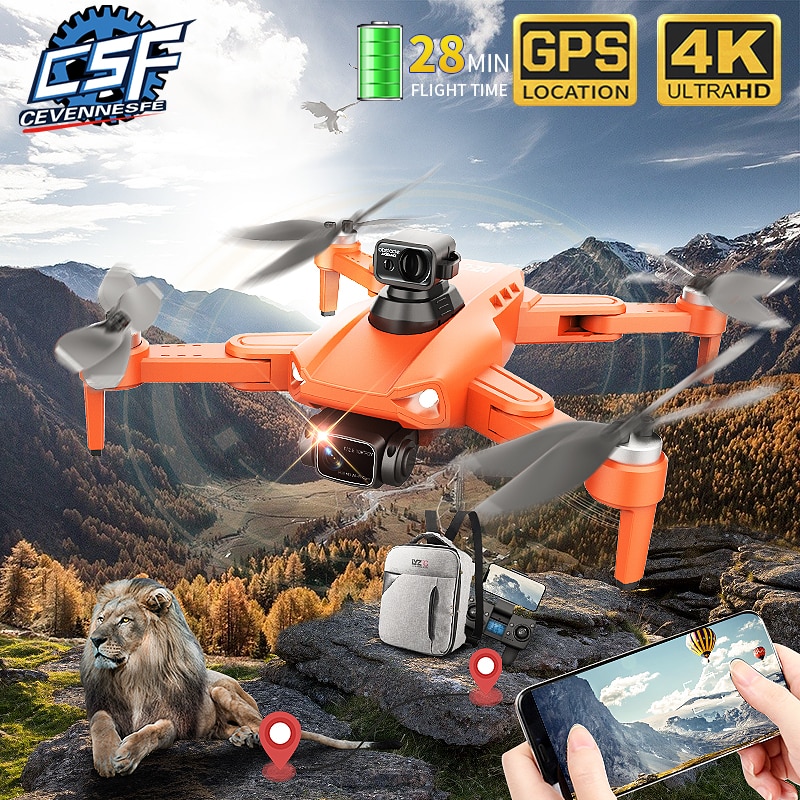 4K-Sac à dos 3B-Drone Professionnel L900 PRO 4K GPS HD, Caméra à  Stabilisation Aérienne, Moteur Sans Balais